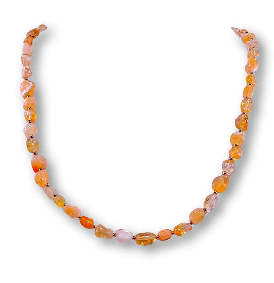 Feueropal Edelstein Schmuck Kette - Collier - 925er Silber #2163