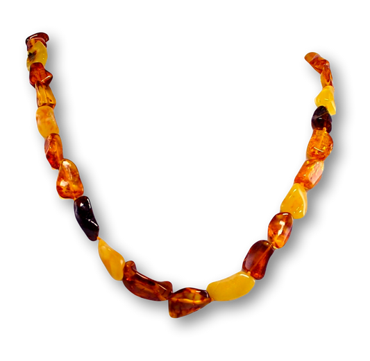 edles Bernstein Kette - Collier geknotet - Edelstein - Schmuck - Edelsteinkette #2297