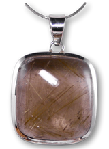 Rutile Quartz Jewelry Necklace Pendant - Gemstone - A Quality - 925 Silver
