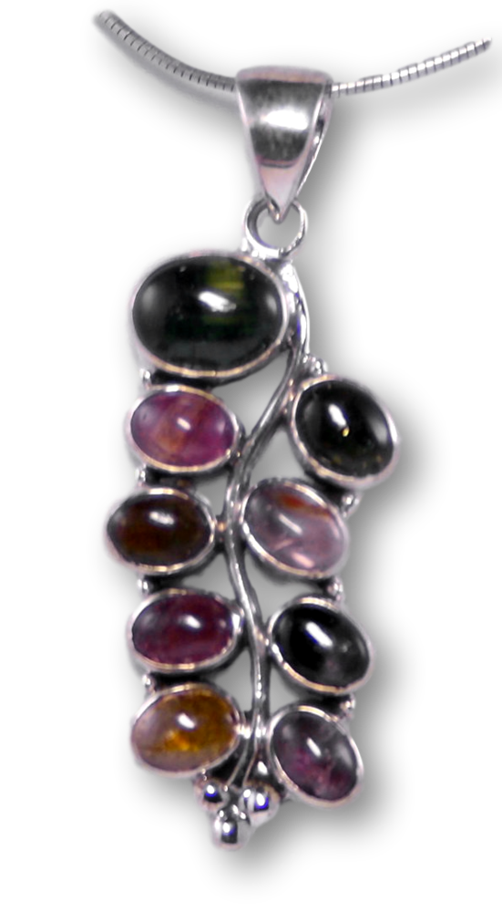 Turmalin Schmuck Ketten Anhänger - Edelstein - A Qualität - 925er Silber #2364