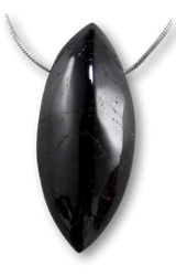 hochwertiger schwarzer Turmalin / Schörl - Edelstein - Navetten Schmuck Ketten Anhänger