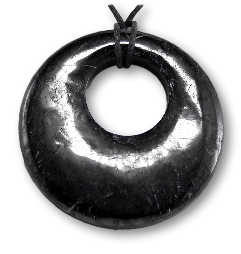 XL Schungit Schmuck Ketten Anhänger - Edelstein - A Qualität - 50mm