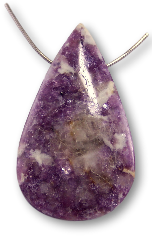 edler XL Lepidolith Trommelstein - Edelstein - Schmuck Ketten Anhänger - A Qualität #2570