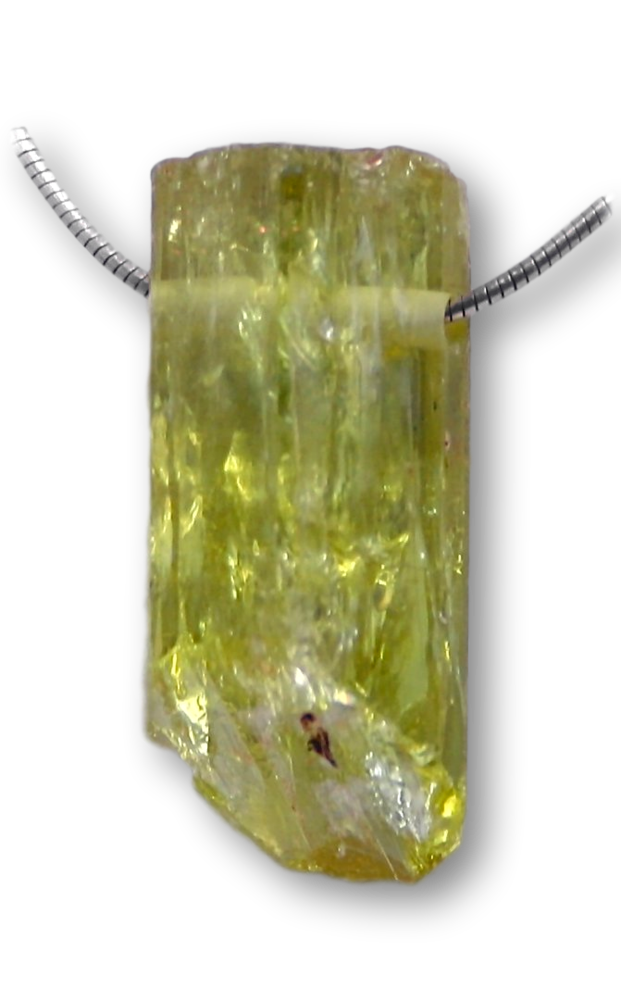 gelber Apatit Kristall Trommelstein Schmuck Ketten Anhänger - A Qualität #2810