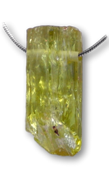 Colgante de cristal de apatita amarilla rodado para collar - Calidad A #2810