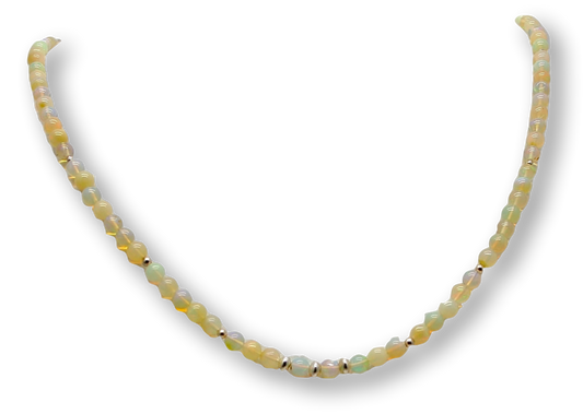 Äthiopischer Opal Edelstein Schmuck Kette - Collier - 925er Silber #3109