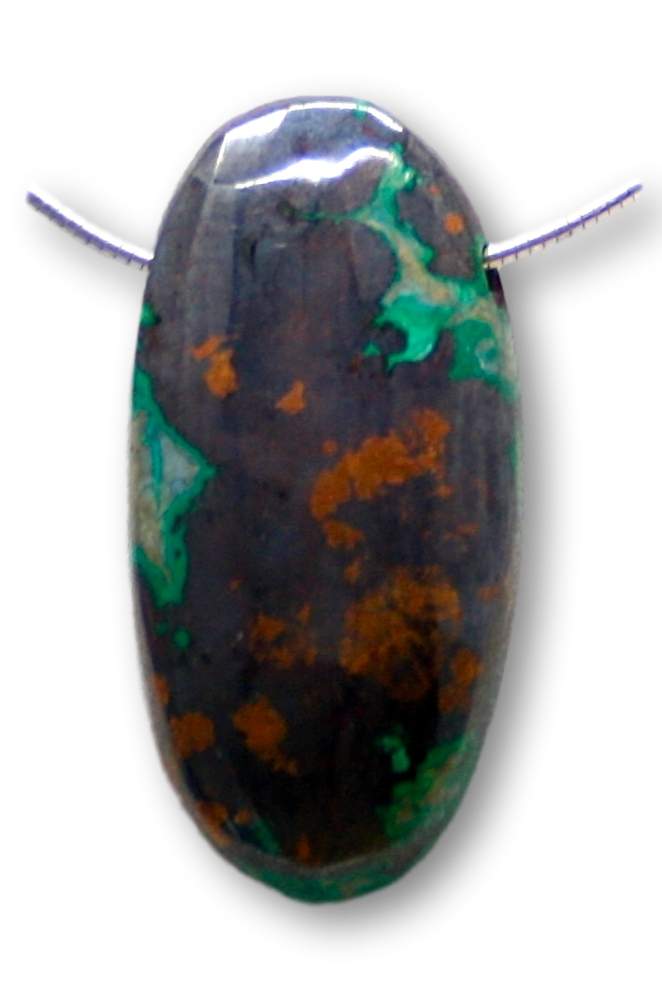 Kupfer in Matrix Trommelstein - Edelstein - Ketten Schmuck Anhänger - A Qualität #3118
