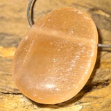 Alabaster Lens Gemstone Jewelry Necklace Pendant - A Quality #0549 - seelensteinchen