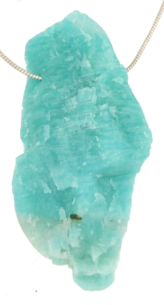 XL Amazonit Rohstein Trommelstein Edelstein Schmuck Ketten Anhänger - A Qualität #7401