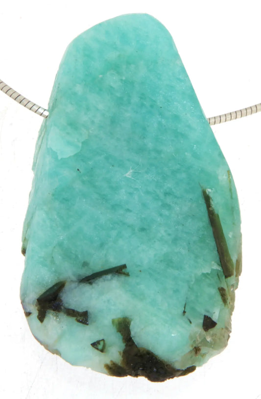 Amazonit Rohstein Trommelstein Edelstein Schmuck Ketten Anhänger - A Qualität #7348