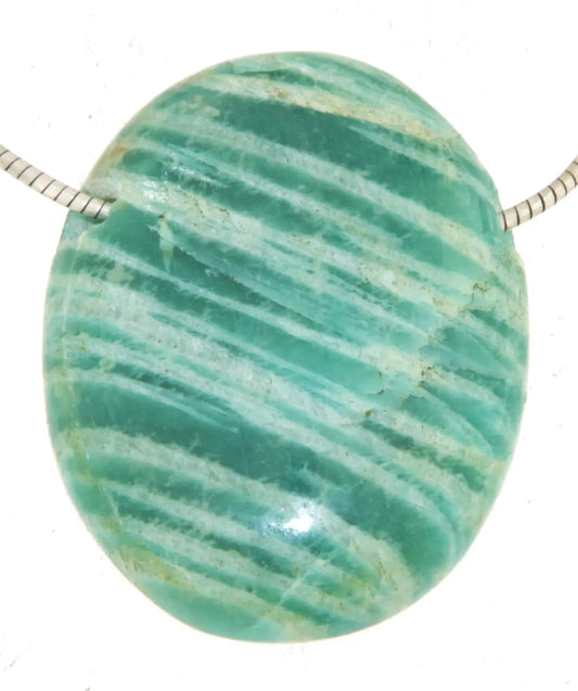 Amazonit Trommelstein Edelstein Schmuck Ketten Anhänger - A Qualität #7405