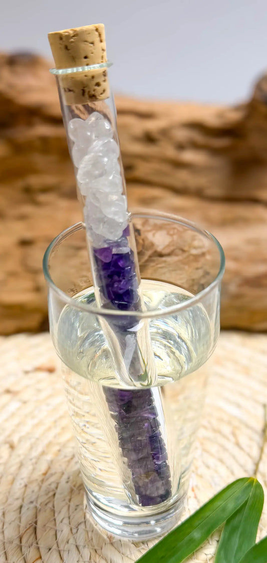 Varita de agua de gemas de mezcla de amatista - Piedras de agua - Energizar el agua - seelensteinchen