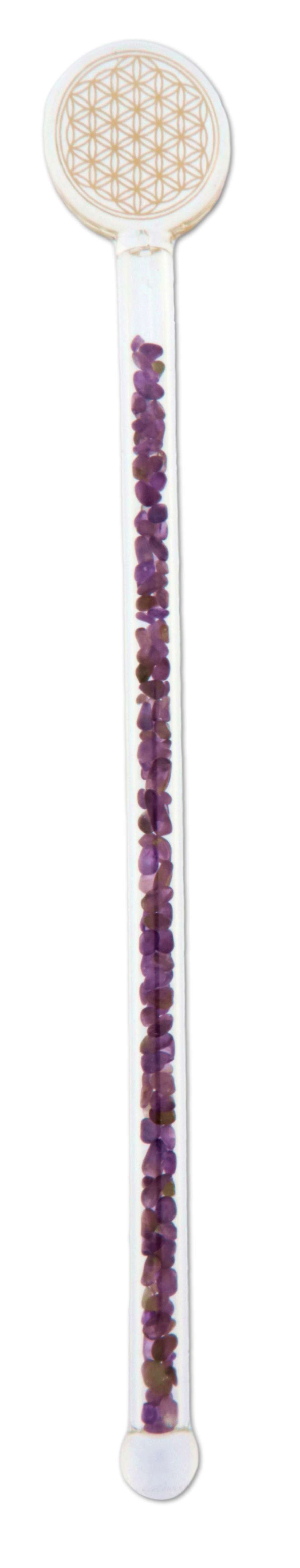 Edelsteinwasser Amethyst PREMIUM Vital Crystal Water Stick - Blume des Lebens - Wasseraufbereitung - seelensteinchen
