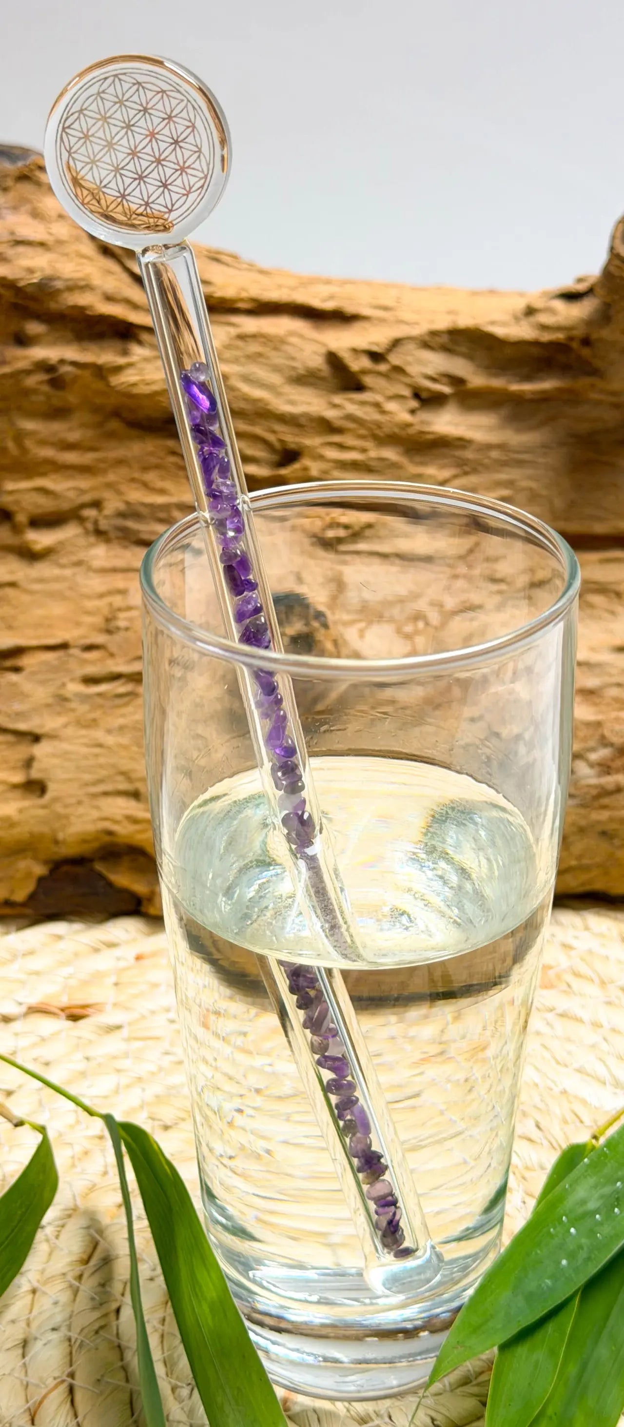 Edelsteinwasser Amethyst PREMIUM Vital Crystal Water Stick - Blume des Lebens - Wasseraufbereitung - seelensteinchen