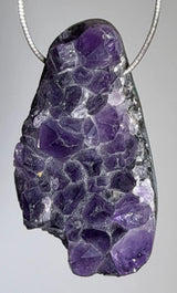 Amethyst Trommelstein Edelstein Schmuck Ketten Anhänger - Amethystdruse - A Qualität #0119