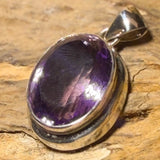 Gemstone Jewelry Necklace Pendant with Faceted Amethyst A Quality - 925 Silver #2402