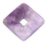 Amethyst Viereck Donut Edelstein Schmuck Ketten Anhänger 30mm - A Qualität #6222