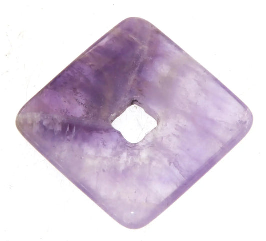 Amethyst Viereck Donut Edelstein Schmuck Ketten Anhänger 30mm - A Qualität #6222