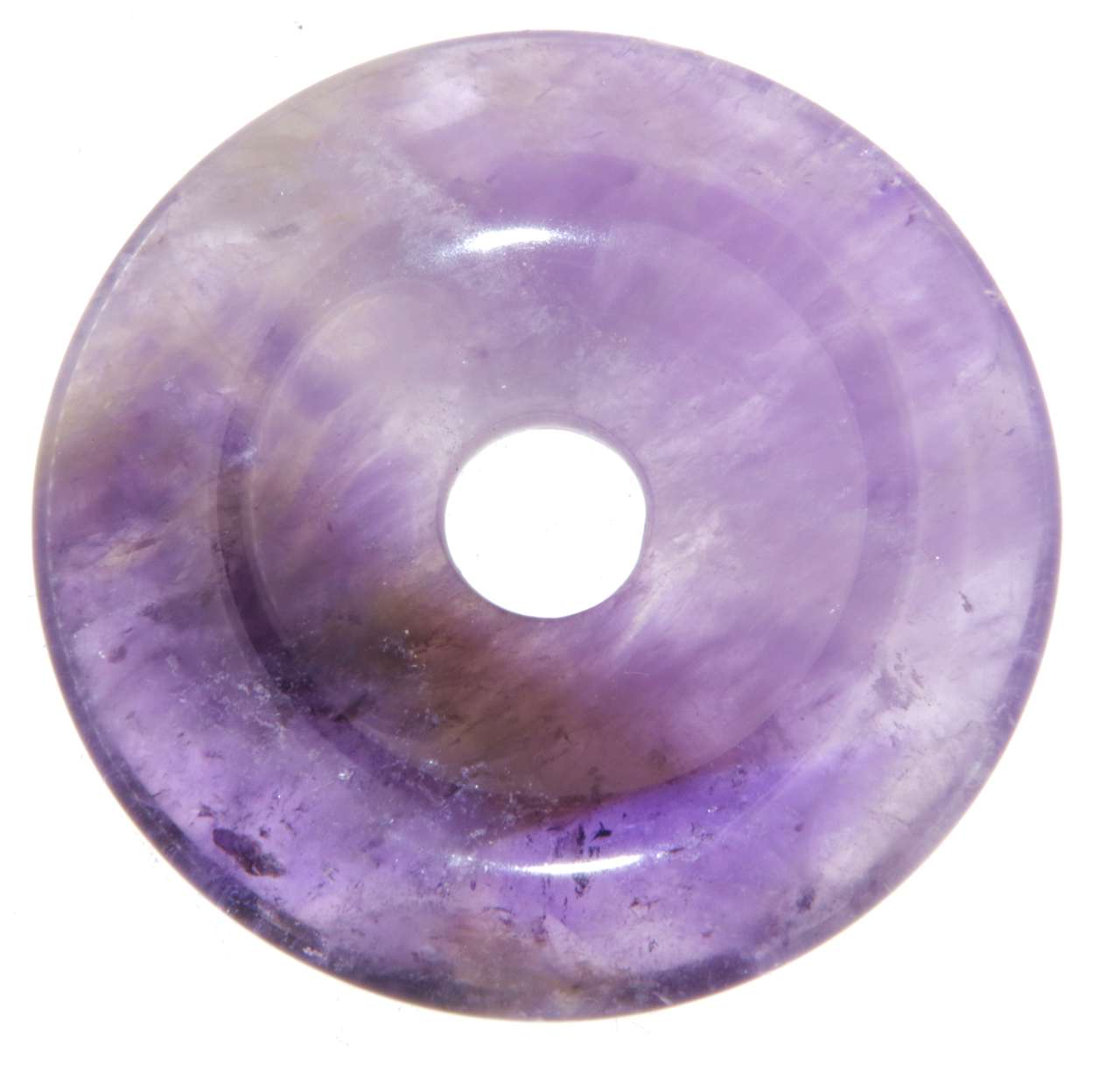 Amethyst Donut - PI Scheibe - Edelstein Schmuck Ketten Anhänger 40mm - A Qualität #6113