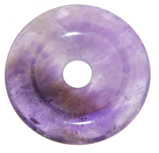 Amethyst Donut - PI Scheibe - Edelstein Schmuck Ketten Anhänger 40mm - A Qualität #6113