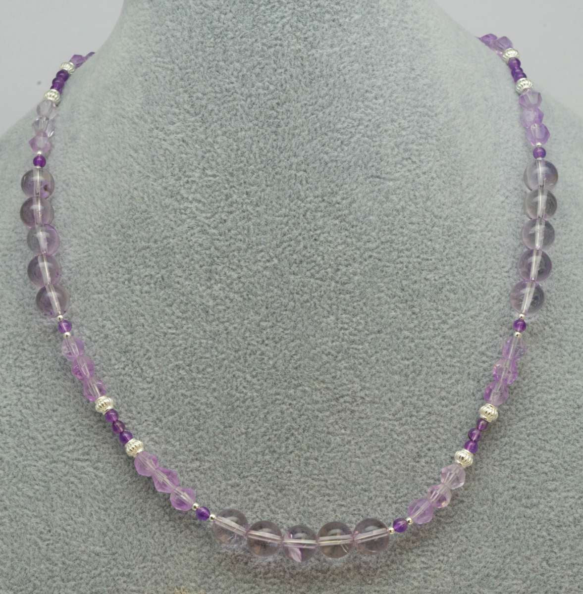 Edelstein Kette - Collier Amethyst Edelsteinkette facettiert - 925er Silber #2146