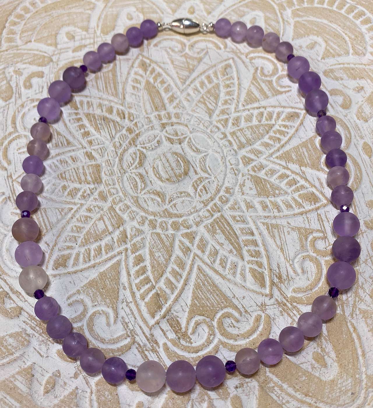 Amethyst Edelstein Kette - Collier - Edelsteinkette - 925er Silber Schmuck #4008