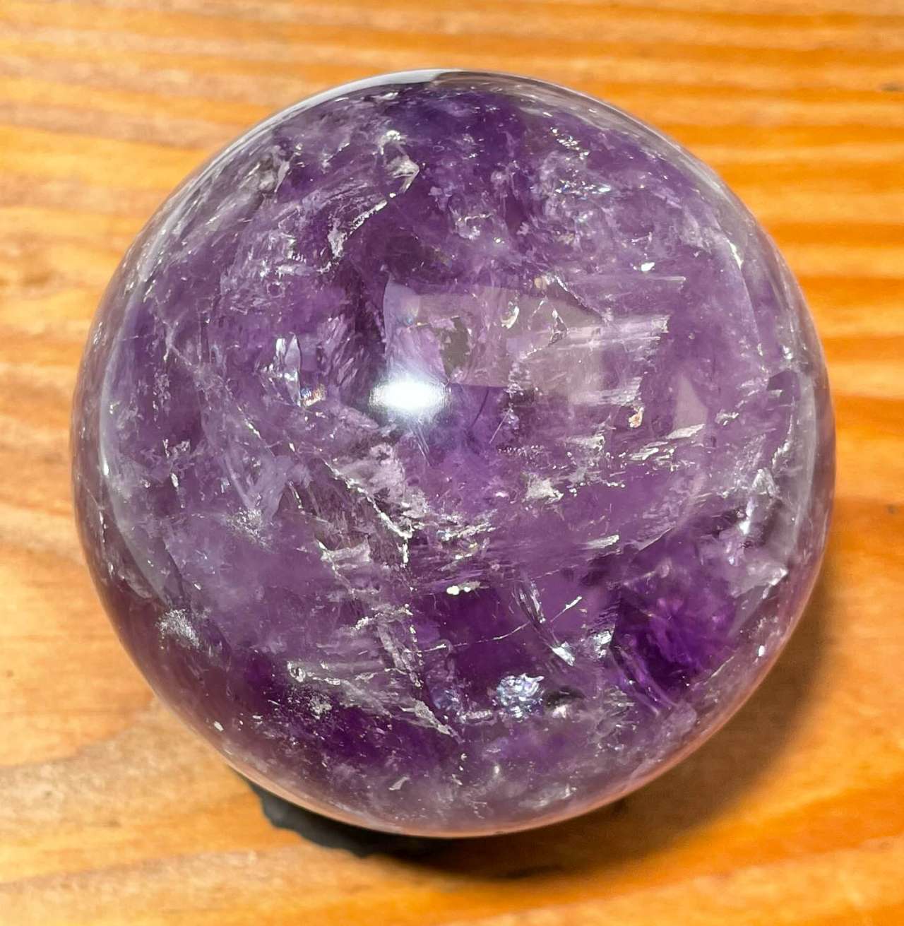 Amethyst Kugel 75mm - Handschmeichler - Auflagestein - Massagestein - 607g, poliert #6572