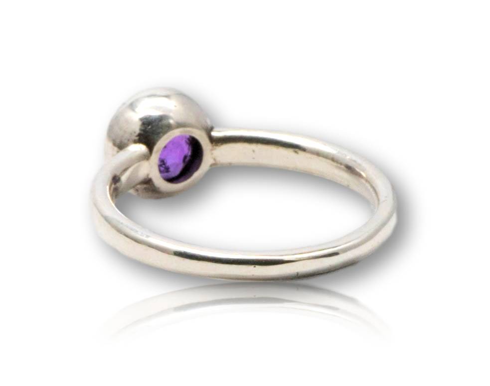 Amethyst Edelstein Ring aus 935er Silber - lila - Made in Germany - Größe 57 - #5311