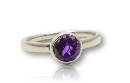 Amethyst Edelstein Ring aus 935er Silber - lila - Made in Germany - Größe 57 - #5311