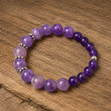 Pulsera de gemas de amatista fina - Pulsera de gemas - Joyería de plata 925 #0026