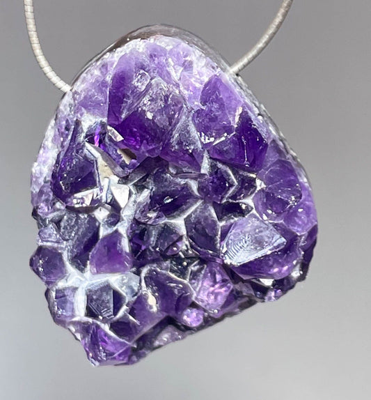 Uruguay Amethyst Trommelstein Edelstein Schmuck Ketten Anhänger - Amethystdruse - A Qualität #5174