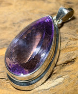 XL Amethyst Edelstein Schmuck Ketten Anhänger facettiert A Qualität - 925er Silber #7410