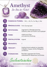 Edelsteinkarte Amethyst DIN A7 – liebevoll gestaltete Informationskarte