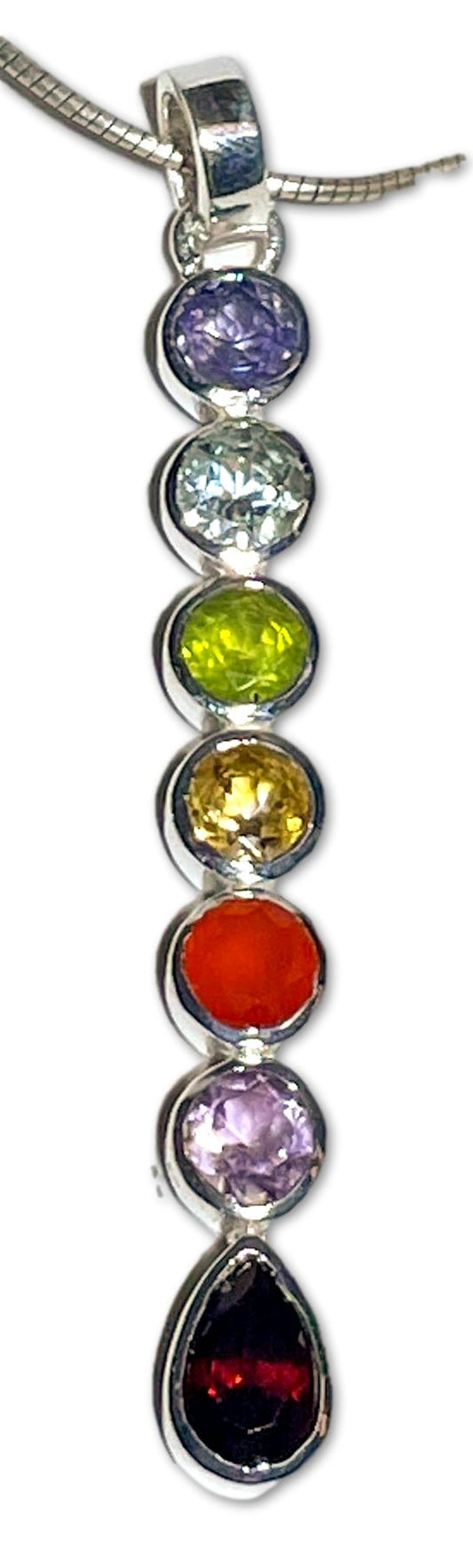 Chakra 925er Silber Schmuck Edelstein Anhänger #7112