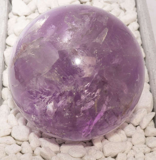 Amethyst Kugel 72mm - Handschmeichler - Auflagestein - Massagestein - 510g, poliert #6571