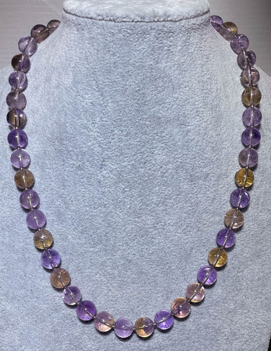 Ametrin Edelstein Kette - Collier Edelsteinkette - 925er Silber Schmuck #2174