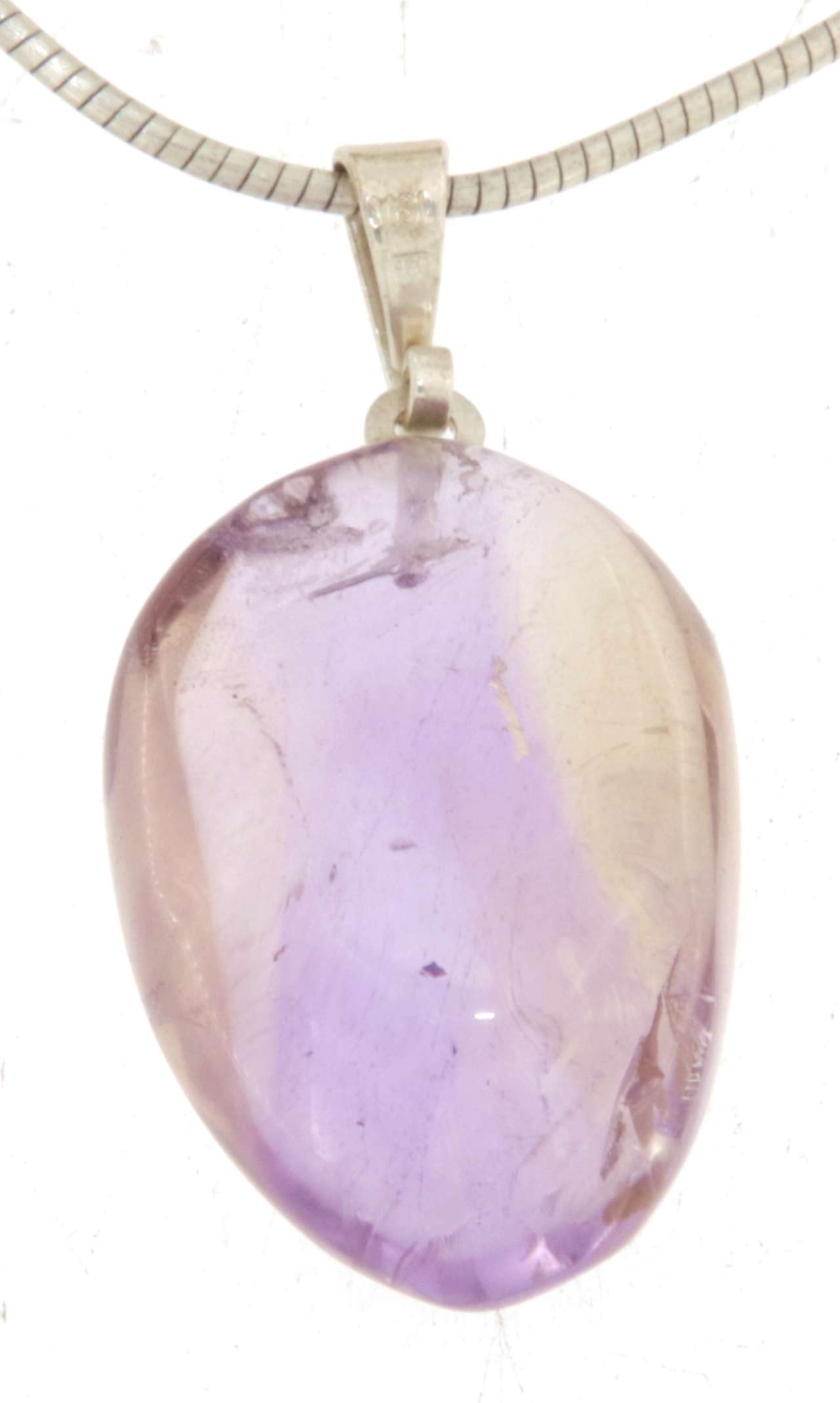 Ametrin - Trommelstein Edelstein Schmuck Ketten Anhänger - 925er Silberöse - A Qualität #6905