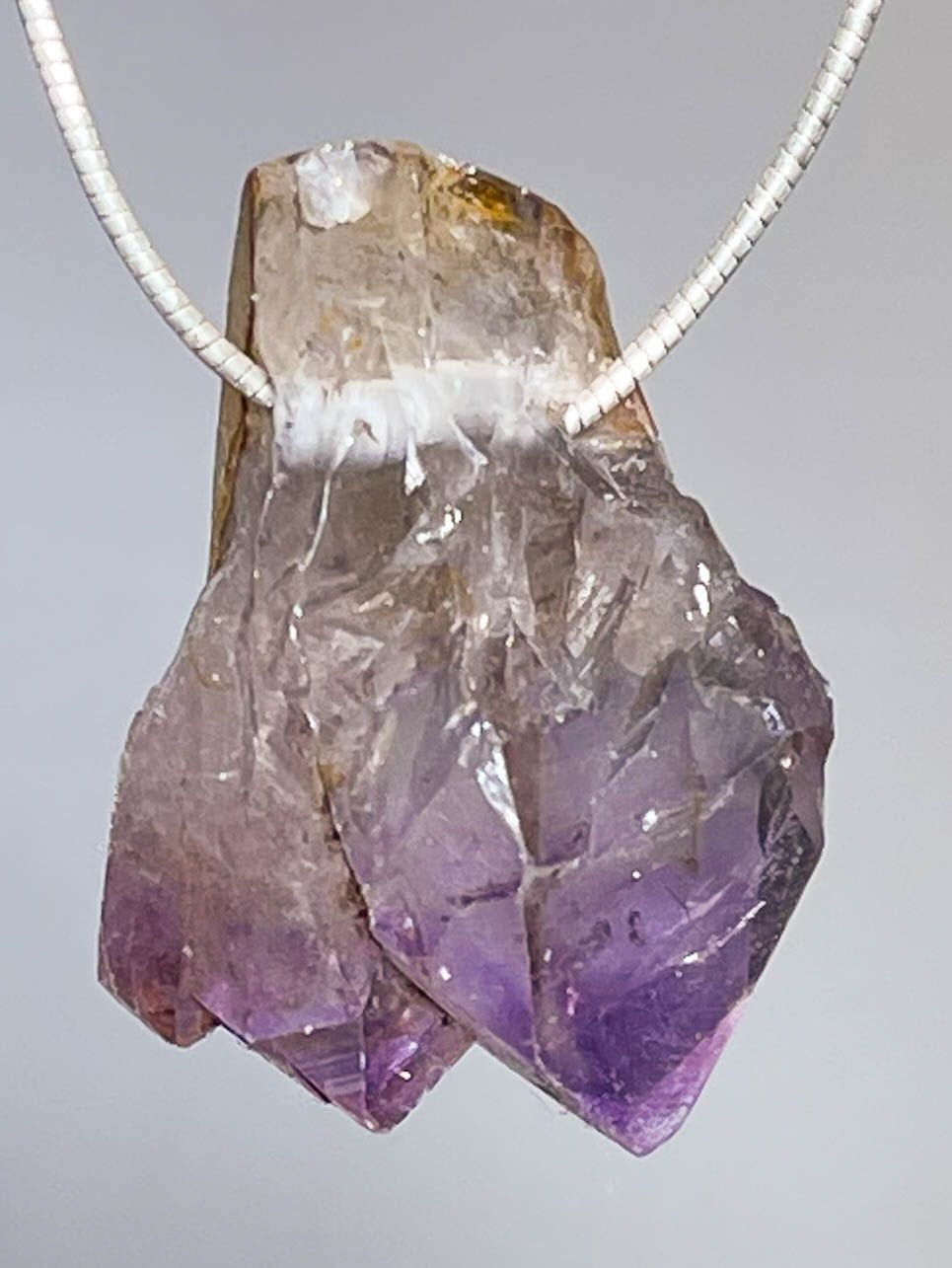 Ametrin Spitze Uruguay Trommelstein Edelstein Schmuck Ketten Anhänger - A Qualität #6611