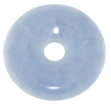 Angelit - Anhydrit Donut - PI Scheibe - Edelstein Schmuck Ketten Anhänger 40mm - A Qualität #6381