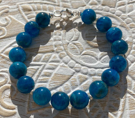 Apatit - Edelstein Armband - 925er Silber Schmuck - #5766