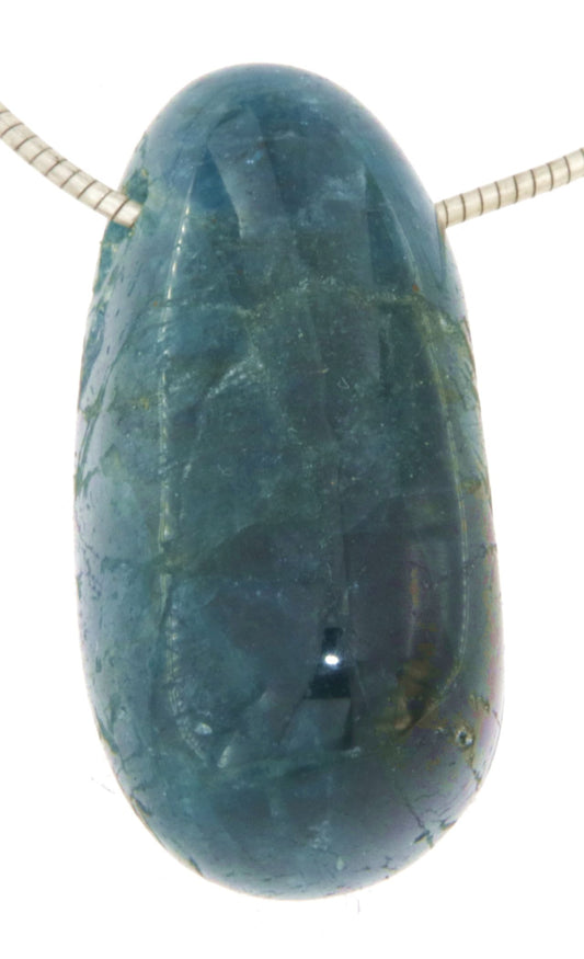 Apatit Trommelstein Edelstein Schmuck Ketten Anhänger - A Qualität - #5332