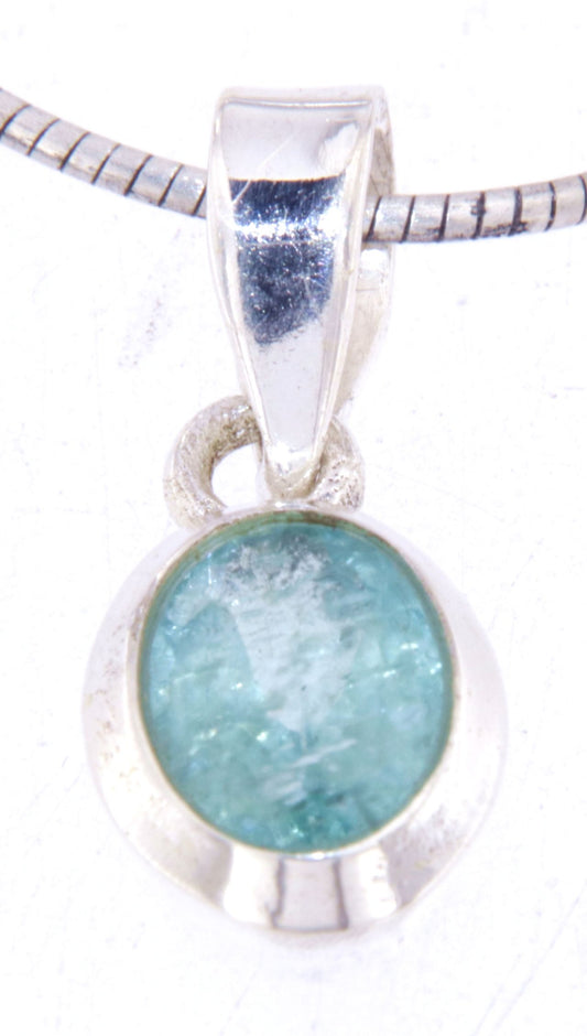 Apatit Edelstein Schmuck Ketten Anhänger facettiert - 925er Silber Öse #7093