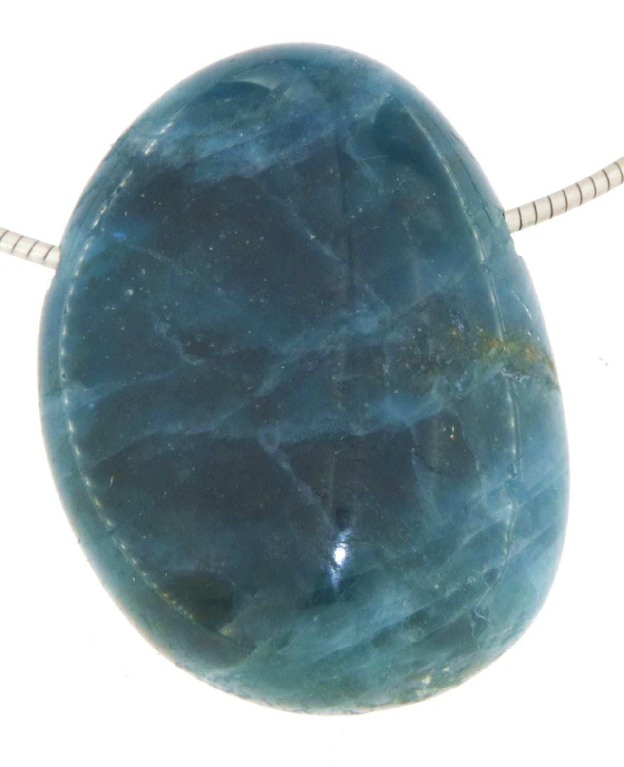 Apatit Trommelstein Edelstein Schmuck Ketten Anhänger - A Qualität - #5331