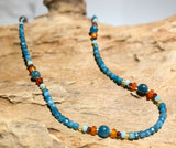 "Boho - Hippie" Edelstein Kette - Collier aus Apatit - 925er Silber - Edelsteinkette #5037