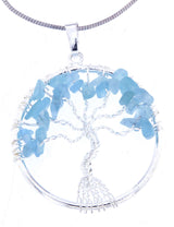 Lebensbaum Anhänger mit Apatit - Edelstein - Baum des Lebens - A Qualität - Schmuck mit 925er Silber versilbert #6731
