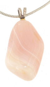 Noble Freeform Apricot Agate - Agate Tumbled Stone Gemstone Jewelry Necklace Pendant - 925 Sterling Silver Eyelet #5228