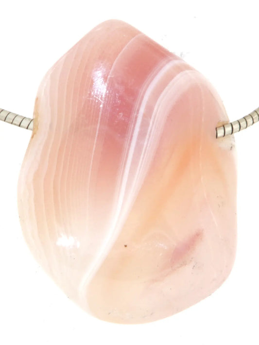 edler Aprikosen Achat Trommelstein Edelstein Schmuck Ketten Anhänger - Aprikosenachat - A Qualität #0283