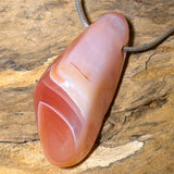 edler Aprikosen Achat Trommelstein Edelstein Schmuck Ketten Anhänger - Aprikosenachat - A Qualität #0283
