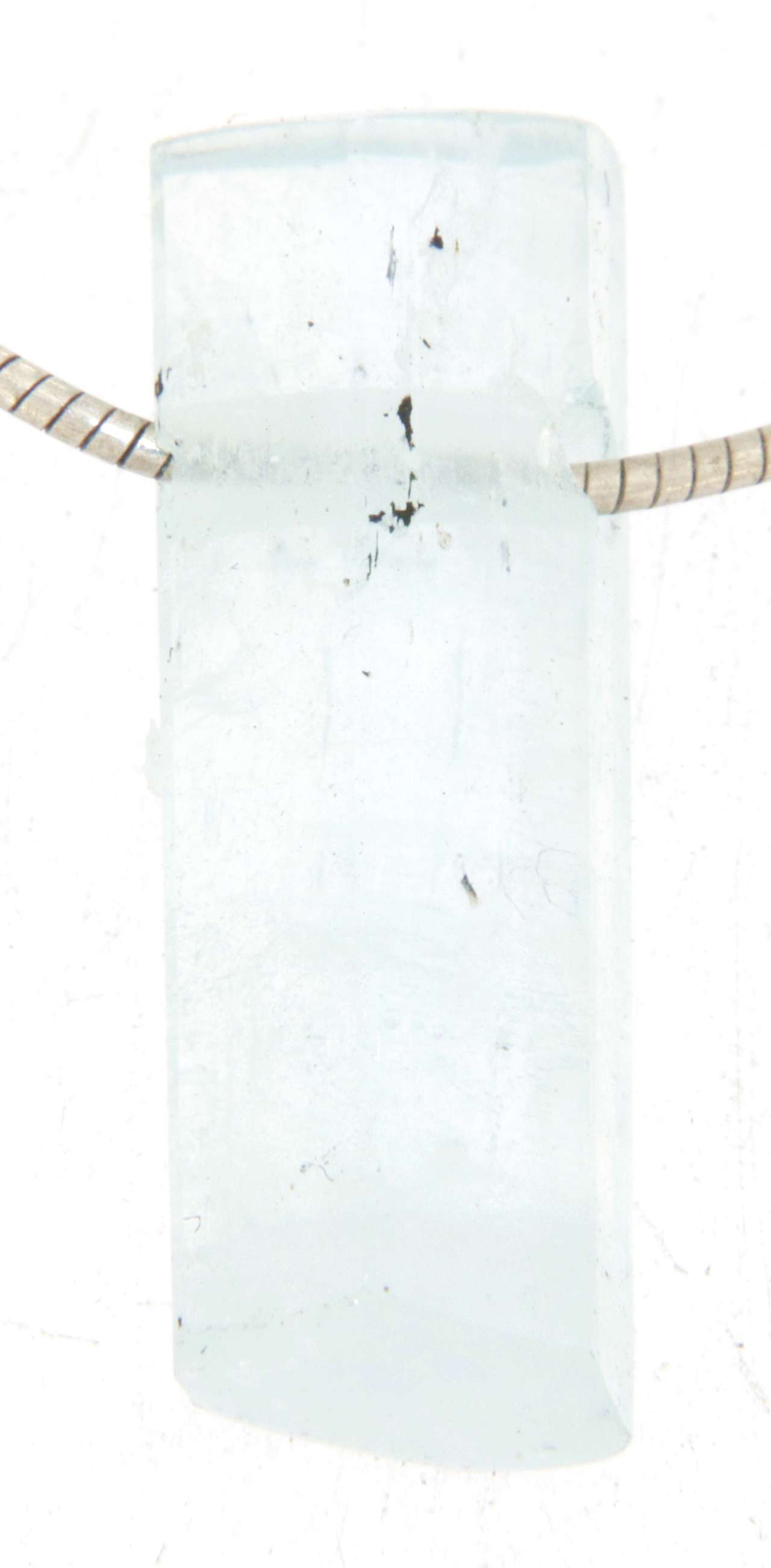 Aquamarin Kristall Trommelstein Edelstein Schmuck Ketten Anhänger - A Qualität #6178