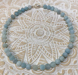 Aquamarin Edelstein Kette - Edelsteinkette - Collier - 925er Silber Schmuck #3103